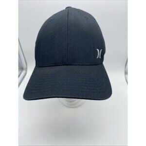 Hurley Logo Black Cap Hat Flex-Fit Stretch S-M
